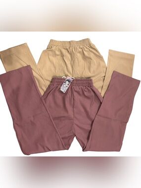 NWT ENN1 Wide Leg Drawstring Pants Bundle Beige & Dusty Rose lounge wear Small